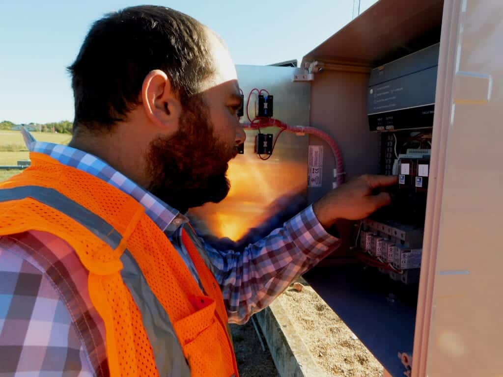 Jon McKinney operates Willard Central's new PLC.